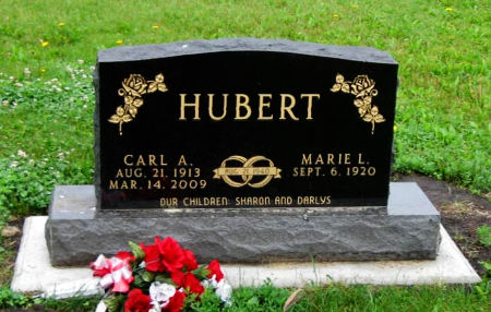 Carl Alfred Hubert Cemetery Marker