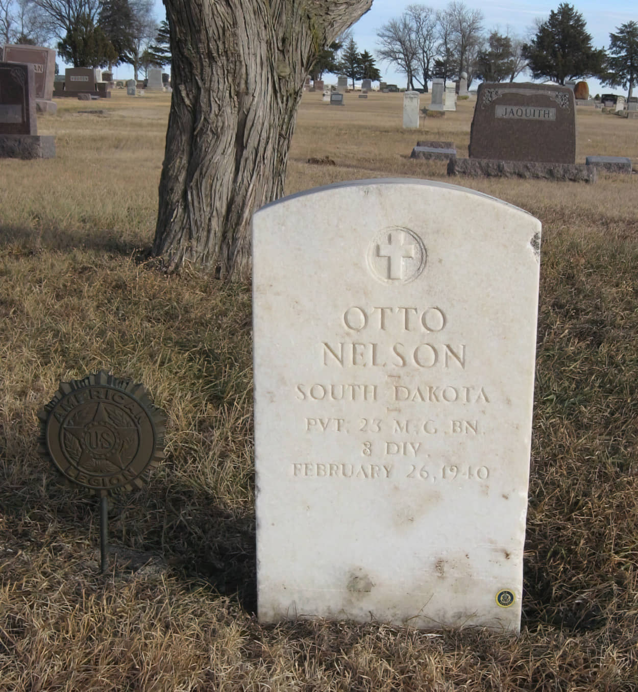 Otto Nelson stone at grave site
