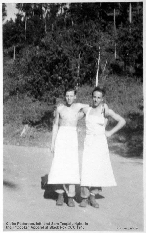 Claire Patterson and Sam Teupal in their 'Cooks' Apparel at Black Fox CCC 1940