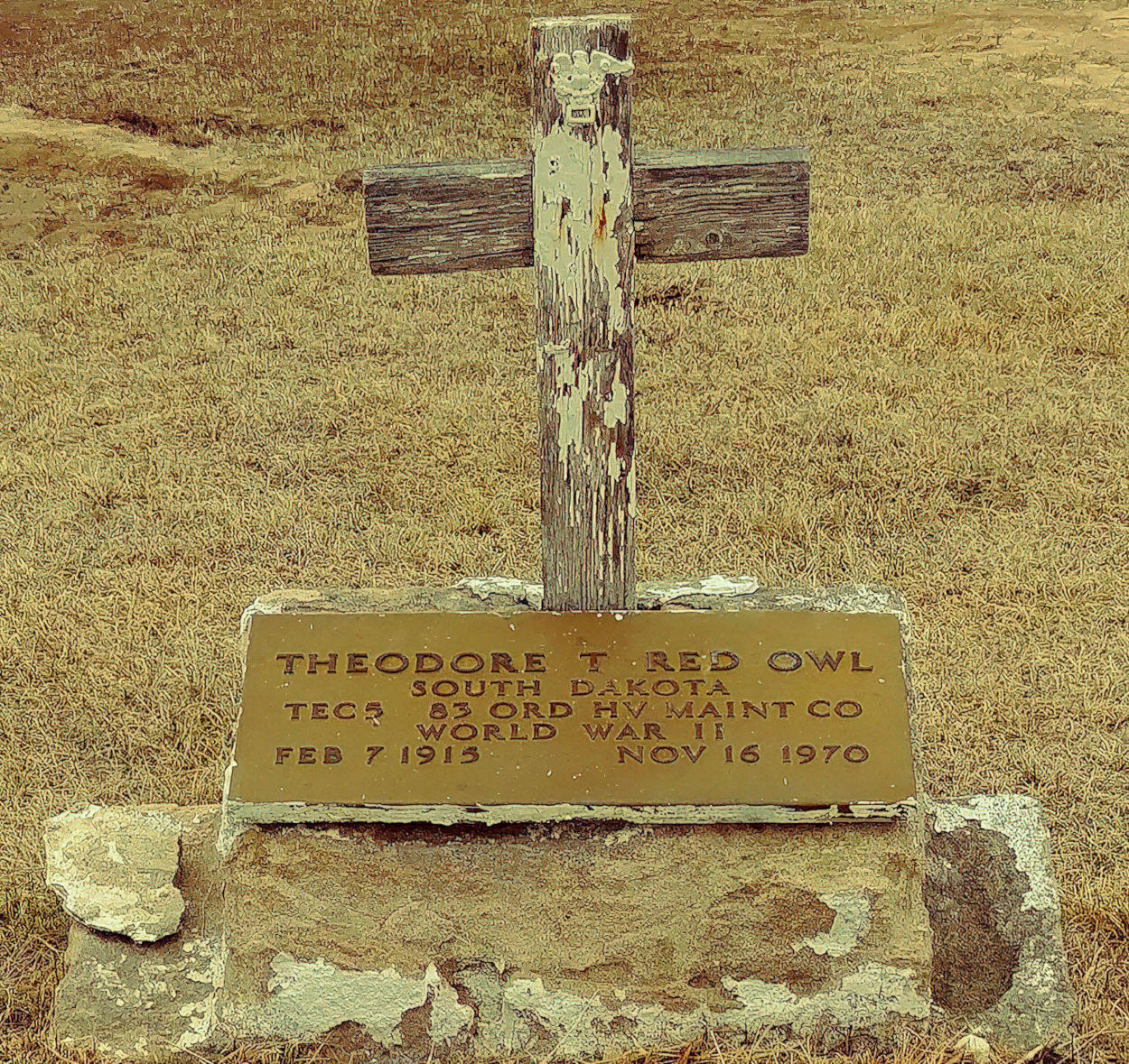Ted Red Owl Cemetery Marker