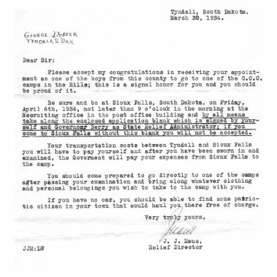 George Dobesh Letter