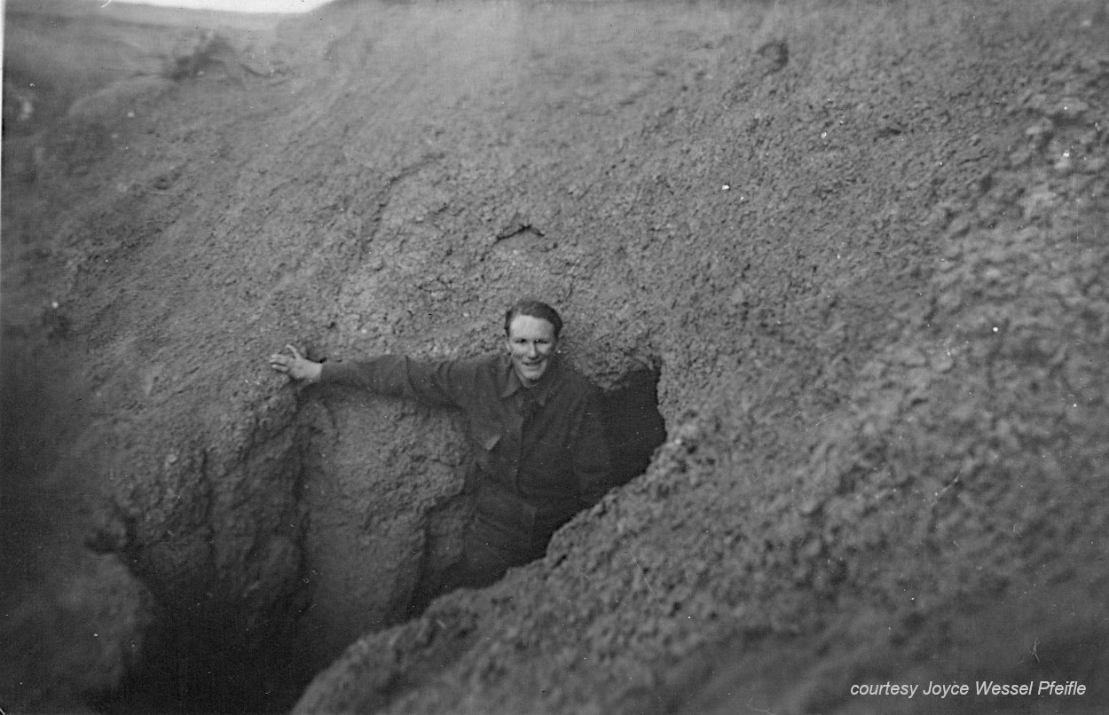 man in trench