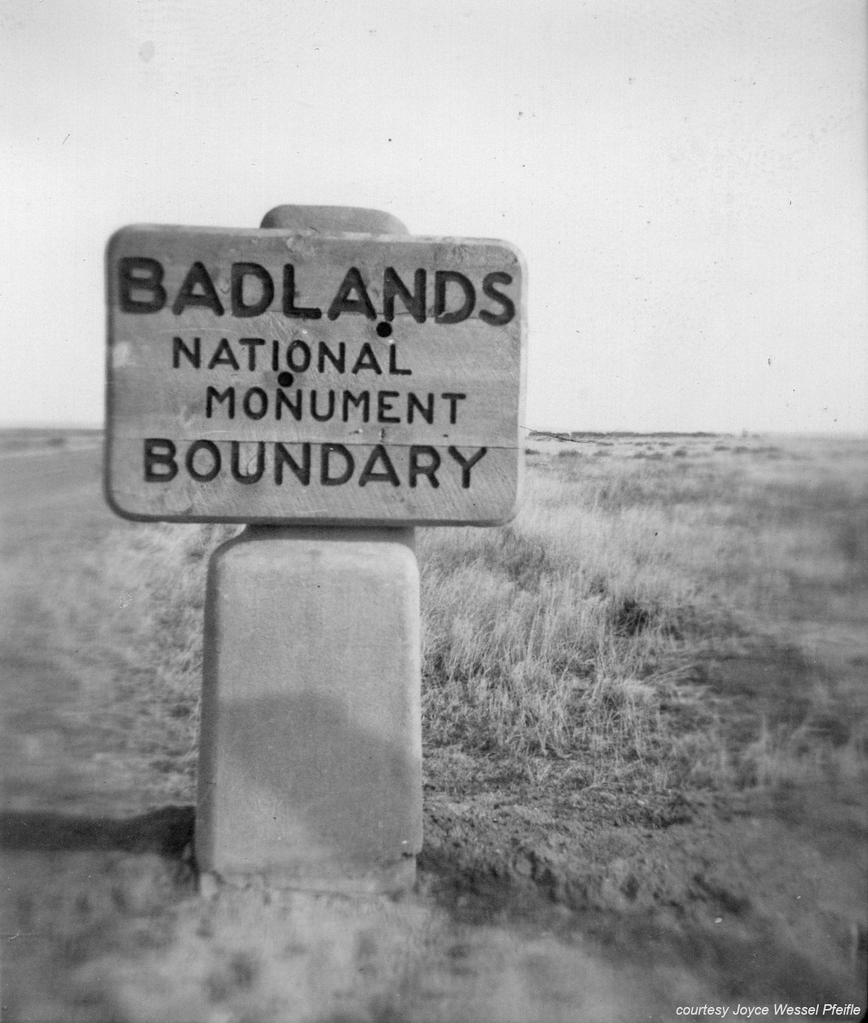 Badlands National Monument Boundary sign