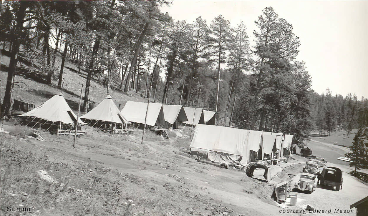 side hill tents and vehicles