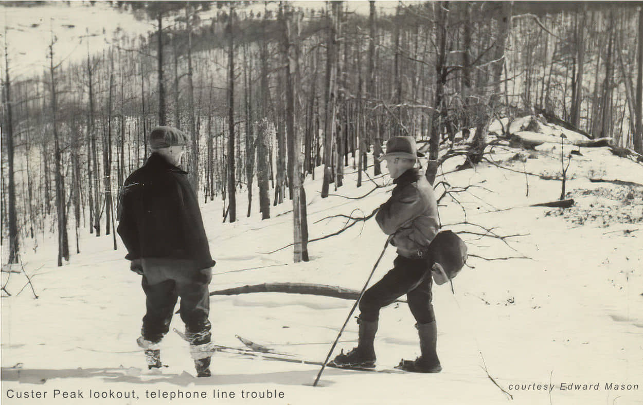 CCC men checking telephone line trouble
