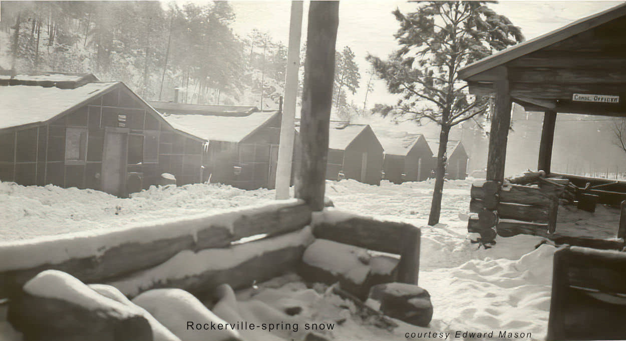 spring snow at the camp