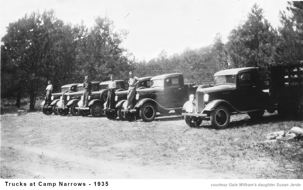 Men and trucks Camp Narrows