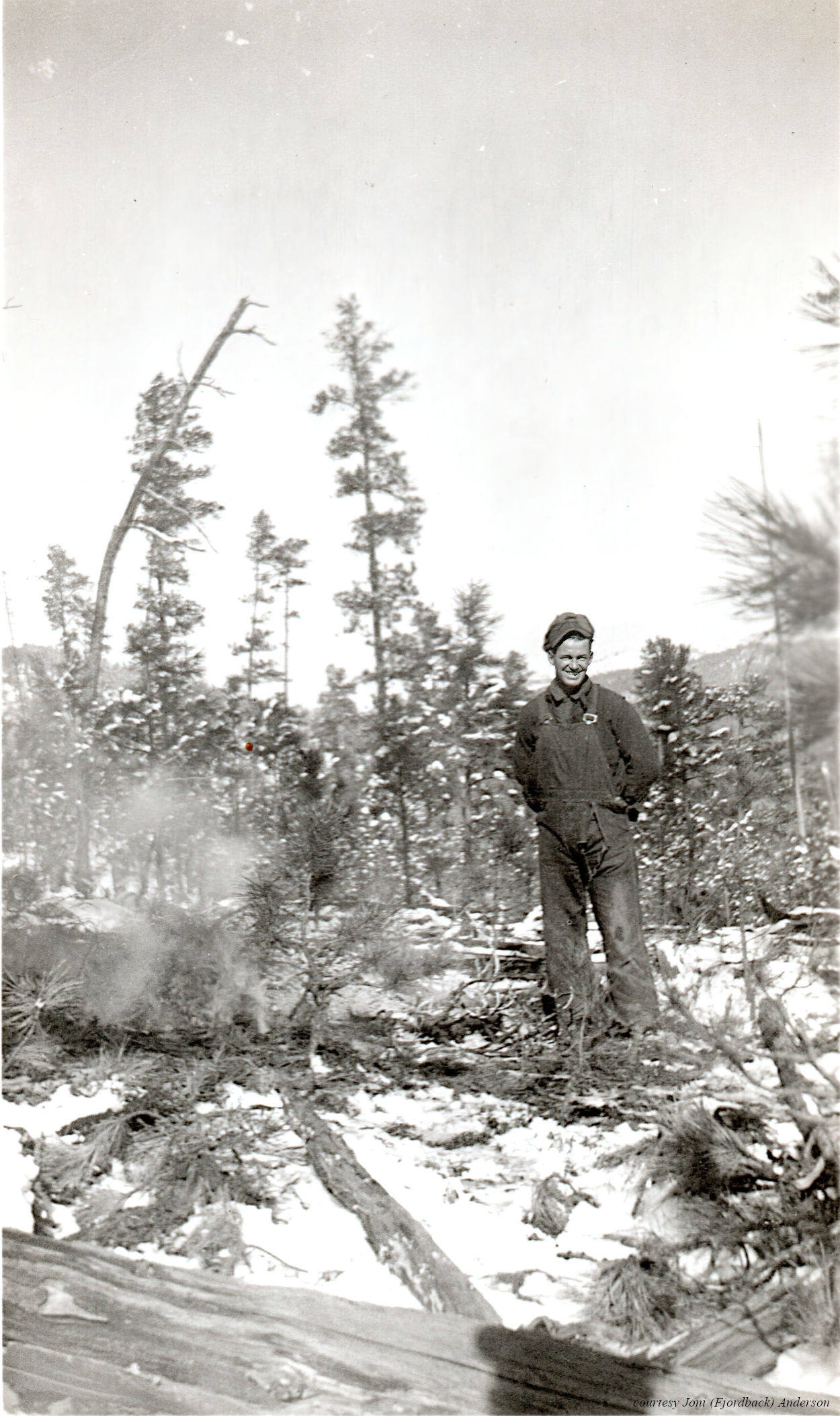 one happy man in the woods