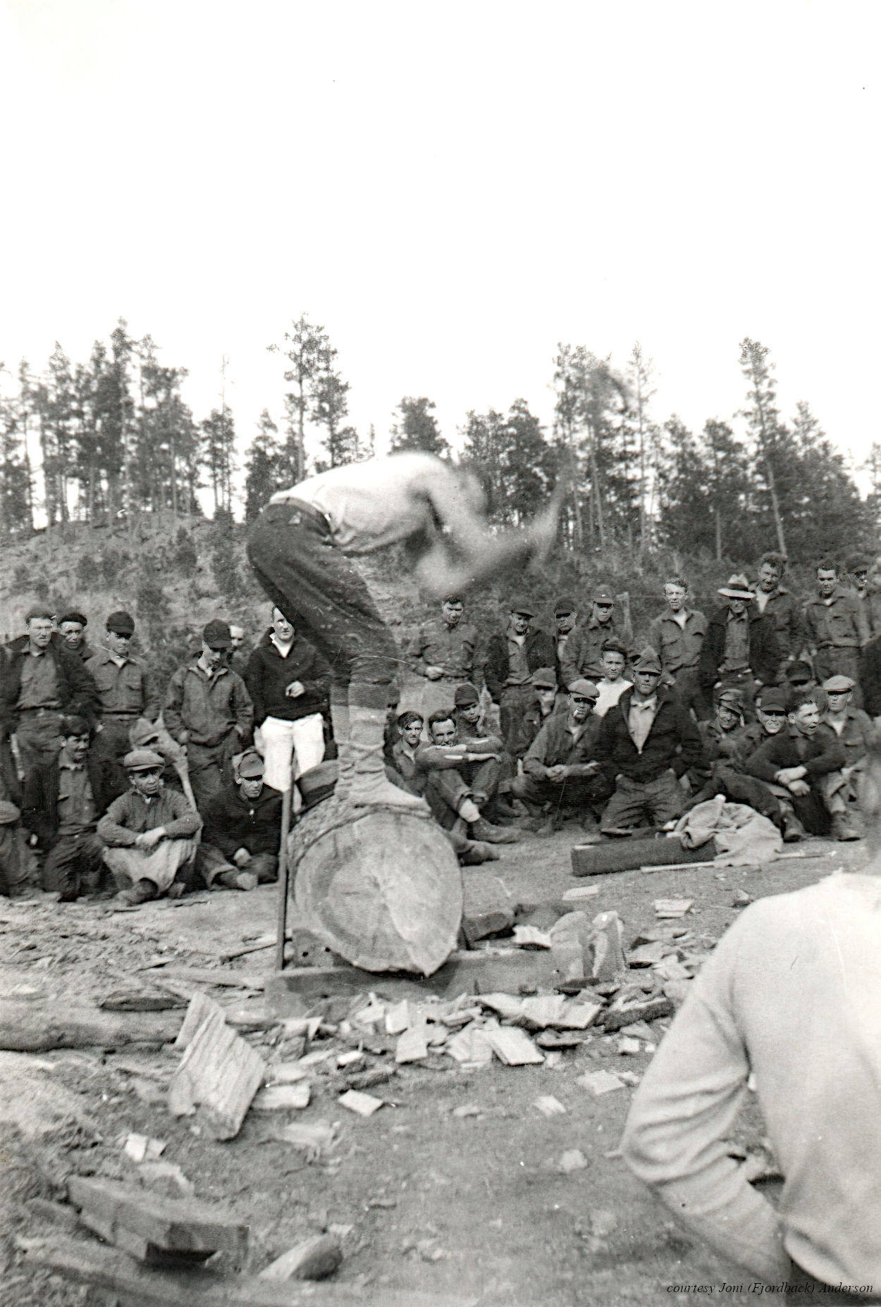 Man using an axe