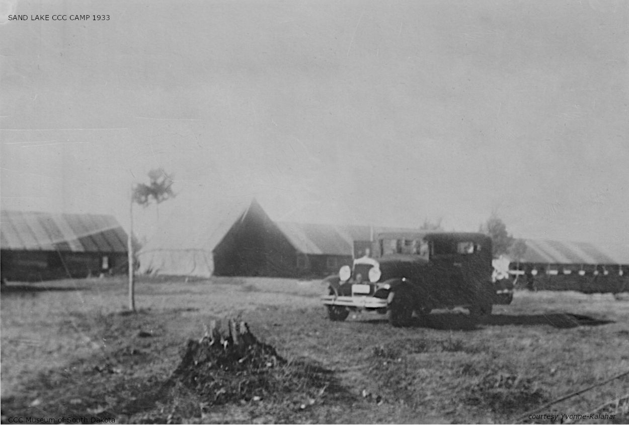 Truck and buildings at CCC camp
