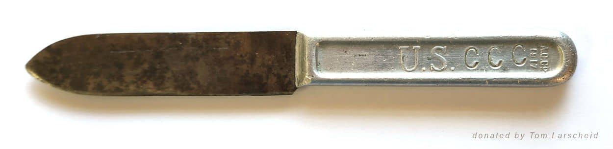 Knife with CCC engraved